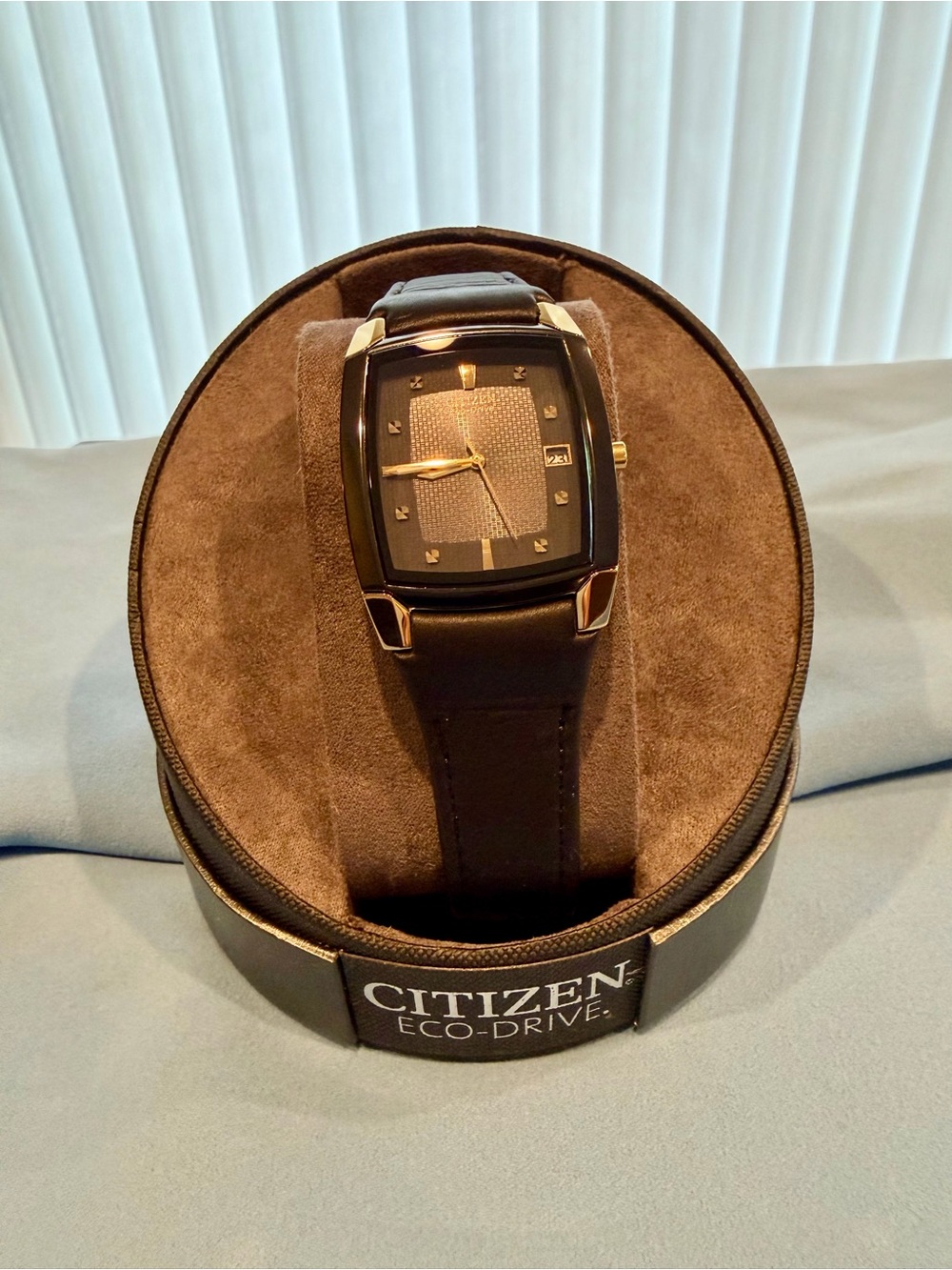 NWT Citizen Eco-Drive Black and Gold Dress Watch